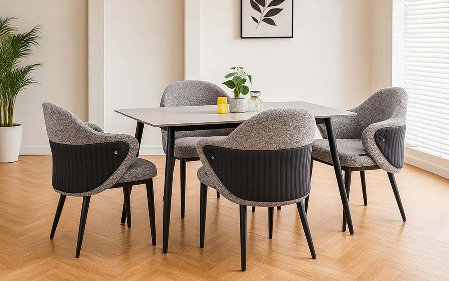 Sepang Sintered Top 4 Seater Dining Table Set with Chairs