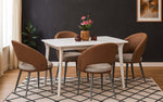 Genting Glass 4 Seater Dining Table Set with Chairs
