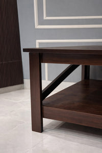 Square Two-Tier Coffee Tables with Storage,Coffee Table for Living Room, Center Table Coffee Table for Home ,Wood Living Room Table