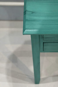 Teal Solid Wood Writing Desk with Multi-Drawer Storage | Modern Home Office Table