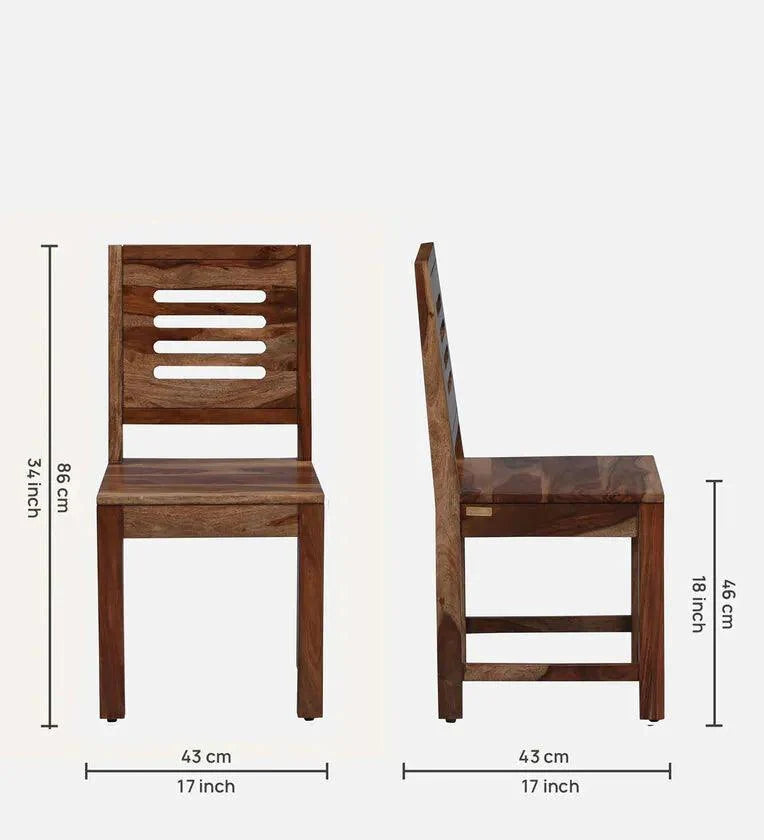 Sheesham Wood 6 Seater Dining Set In Scratch Resistant Rustic Teak Finish