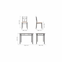 5-Pieces Modern Metal Frame Dining Kitchen Table Chairs Set for 4 Person Kitchen Furniture