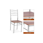 5 Piece Dining Table Set Wood Metal