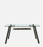 Glass Top 6 Seater Dining Set In Black Colour