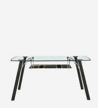 Glass Top 6 Seater Dining Set In Black Colour