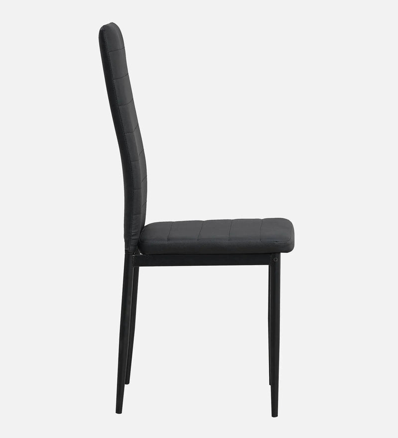 Glass 4 Seater Dining Set in Black Colour