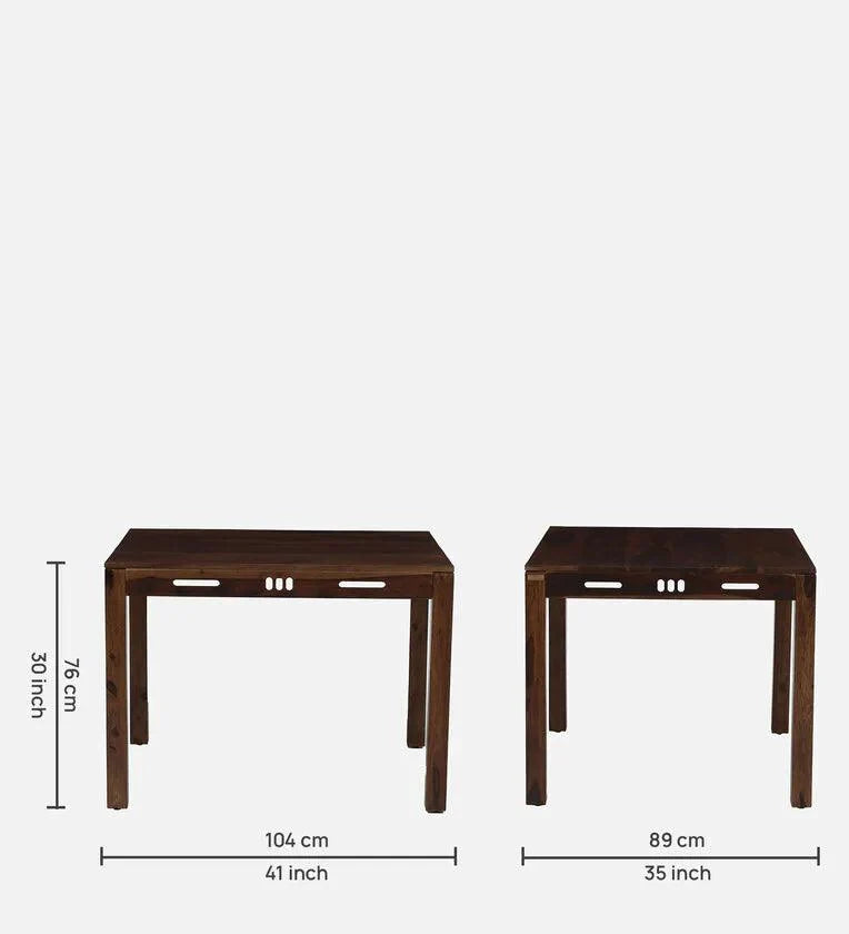 Sheesham Wood 4 Seater Dining Set In Scratch Resistant Teak Finish