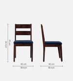 Solid Wood 4 Seater Dining Set in Brown & Blue Finish