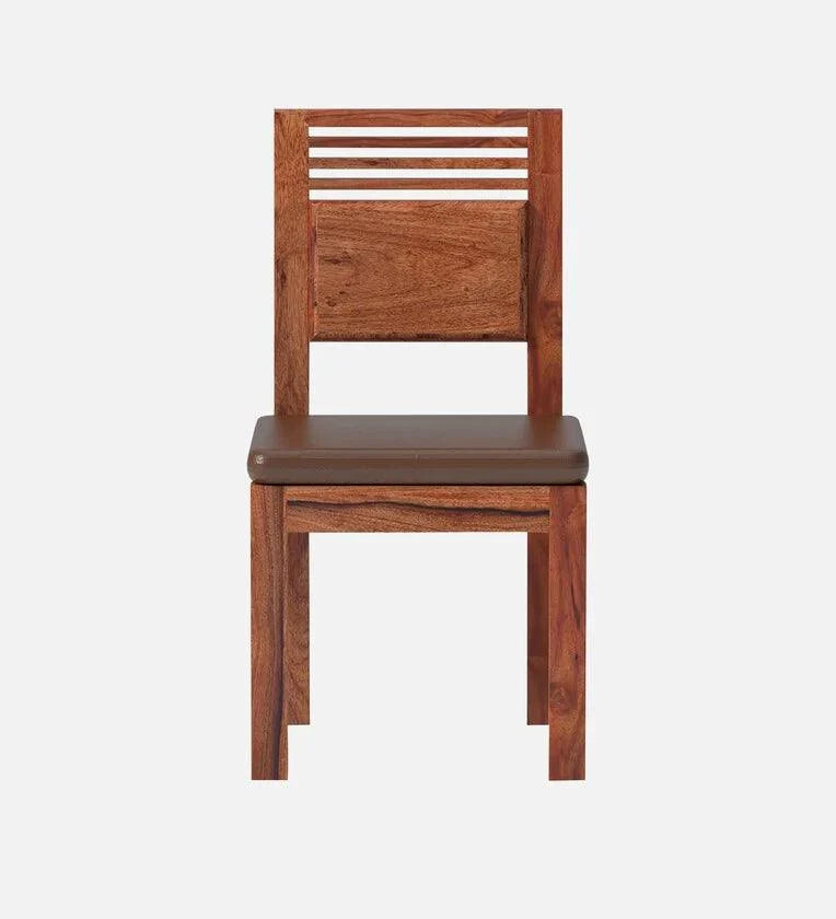 Solid Wood 6 Seater Dining Set In Reddish Walnut Finish