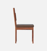 Solid Wood 6 Seater Dining Set In Reddish Walnut Finish