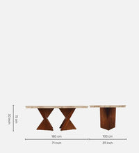 Marble Top 6 Seater Dining Sets In Beige & Brown Colour