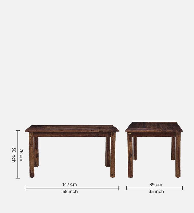 Sheesham Wood 6 Seater Dining Set In Provincial Teak Finish With Bench