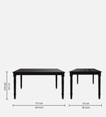 Sheesham Wood 6 Seater Dining Set In Vintage Dark Finish
