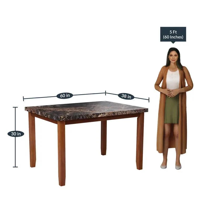 Solidwood 6 Seater Dining Set in Walnut Finish