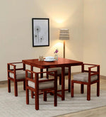 Sheesham Wood 4 Seater Dining Set In Scratch Resistant Honey Oak Finish