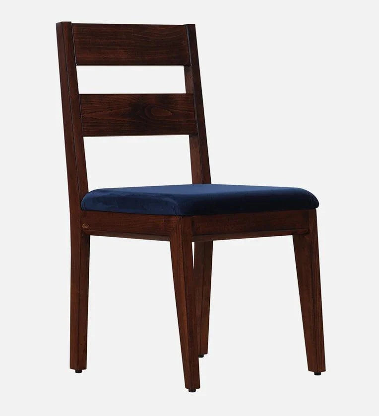 Solid Wood 4 Seater Dining Set in Brown & Blue Finish