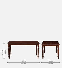 Solid Wood 6 Seater Dining Set in Scratch Resistant Honey Oak Finish