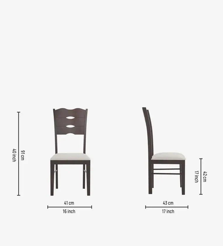 Solid Wood 4 Seater Dining Set In Wenge Finish