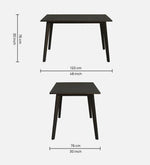 Jin Solid Wood 4 Seater Dining Set in Dark Chestnut & Russet Finish