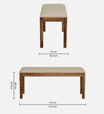 Sheesham Wood 6 Seater Dining Set In Rustic Teak Finish With Bench