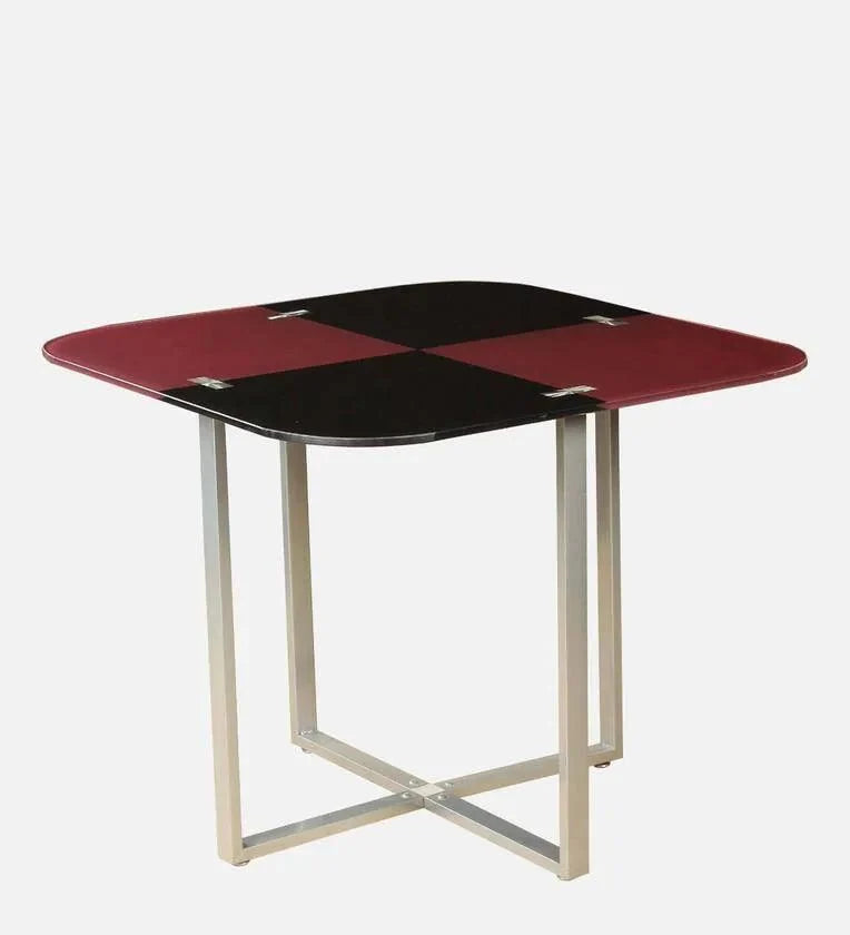 Neon Metal 4 Seater Dining Set in Black& Purple Finish