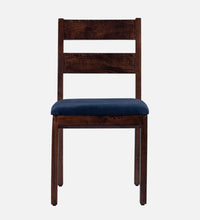 Solid Wood 4 Seater Dining Set in Brown & Blue Finish