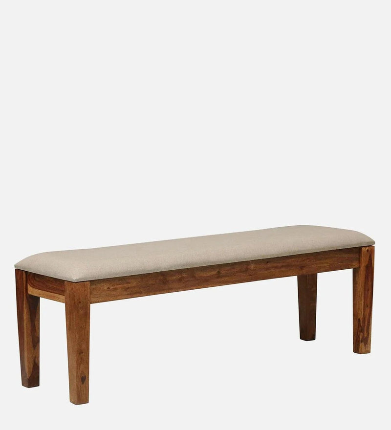 Kentan Sheesham Wood 6 Seater Dining Set In Rustic Teak With Bench