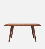 Solid Wood 6 Seater Dining Set In Reddish Walnut Finish