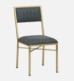 Metal 6 Seater Dining Set In Brass Electroplating Finish With White Porcelain Top