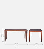 Solid Wood 6 Seater Dining Set In Brown Colour