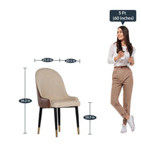 Marble 6 Seater Dining Set in White Pearl & Cream Beige Colour