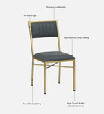 Metal 6 Seater Dining Set In Brass Electroplating Finish With White Porcelain Top