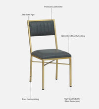 Metal 6 Seater Dining Set In Brass Electroplating Finish With White Porcelain Top