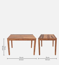 Sheesham Wood 4 Seater Dining Set In Natural Sheesham Finish