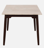 Marble Top 4 Seater Dining Set in Teak Wood Finish