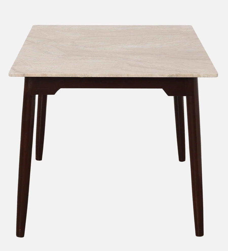 Marble Top 4 Seater Dining Set in Teak Wood Finish