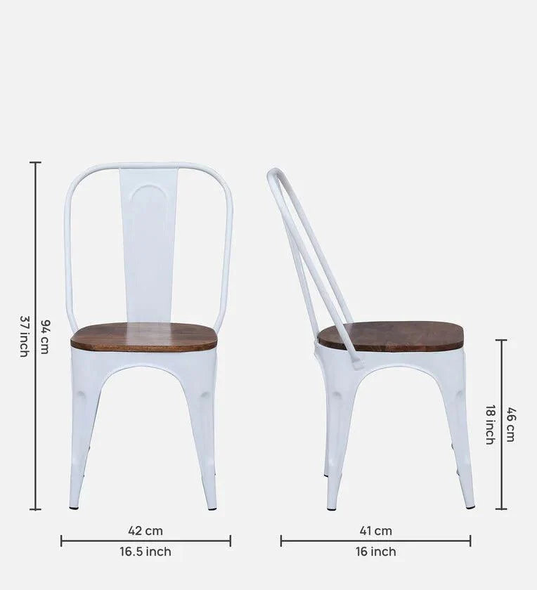 Metal 6 Seater Dining Set In Scratch Resistant White Colour With Bench
