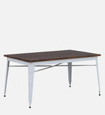 Metal 6 Seater Dining Set In Scratch Resistant White Colour With Bench