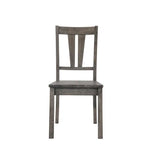 6 Seater Dining Set with Distressed Gray Oak Finish & Solid Rubberwood Construction