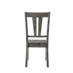 6 Seater Dining Set with Distressed Gray Oak Finish & Solid Rubberwood Construction