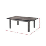 6 Seater Dining Set with Distressed Gray Oak Finish & Solid Rubberwood Construction