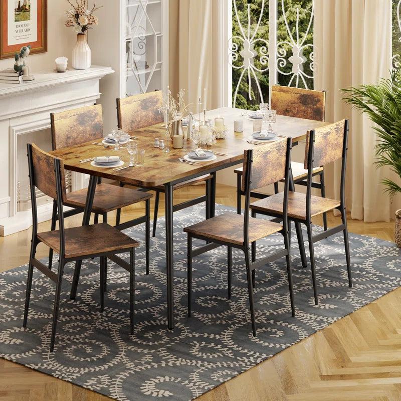6 seater Versatile Extendable Dining Set: Space-Saving Design for Stylish Gatherings