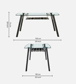 Glass Top 6 Seater Dining Set In Black Colour