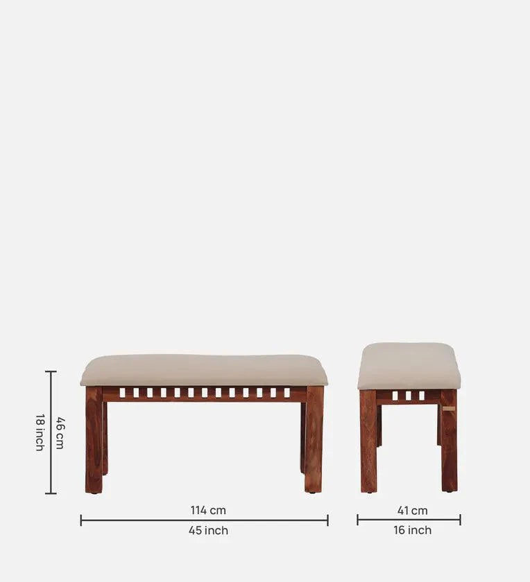 Sheesham Wood 6 Seater Dining Set In Scratch Resistant Honey Oak Finish With Bench