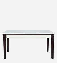 Marble 6 Seater Dining Set in White & Black Colour