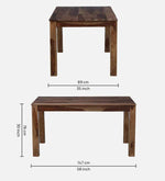 Sheesham Wood 6 Seater Dining Set In Rustic Teak Finish