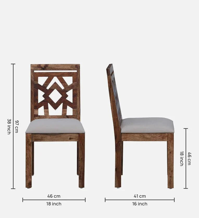 Sheesham Wood 6 Seater Dining Set In Rustic Teak Finish