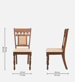 Solid Wood 6 Seater Dining Set in Brown Colour