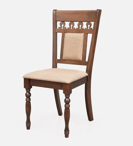 Solid Wood 6 Seater Dining Set in Brown Colour