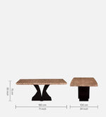 Marble 6 Seater Dining Sets In Brown & Gold Finish